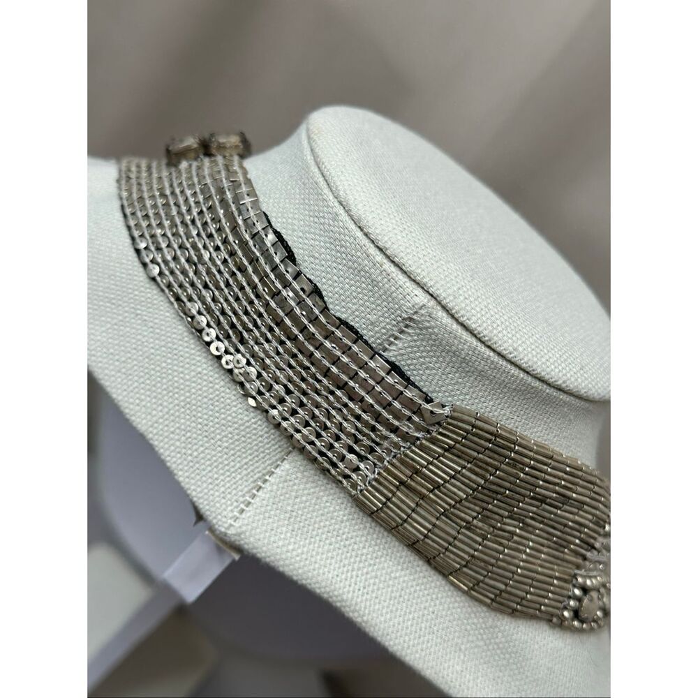 Fiona Paxton Statement Necklace Multi Strand Chain Fringe Boho Luxe Silver Artis - Picture 9 of 12